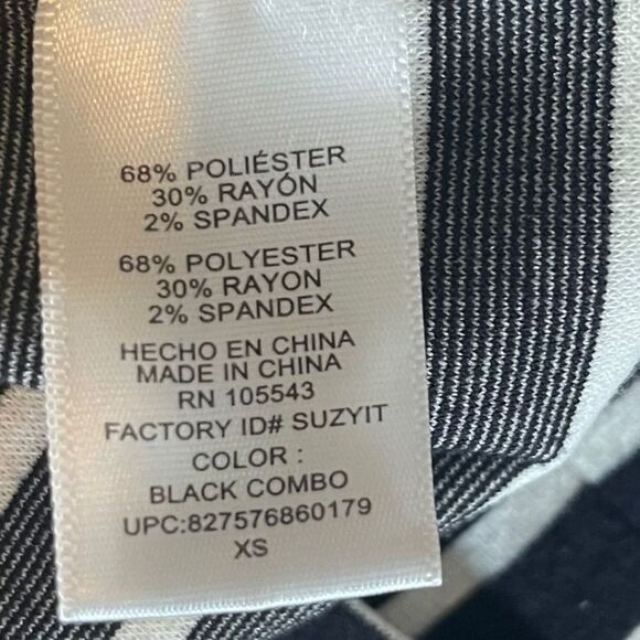 Peter Son X Design Nation Black/White Striped Crew Neck Flare Dress Sz XS - Picture 8 of 9